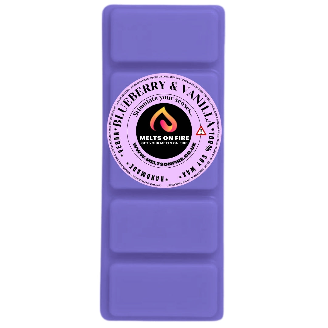 Blueberry & Vanilla Scented Wax Melts – Large 50g Bars with a Perfume-Inspired, Clean, Fresh, and Fruity Aroma.
