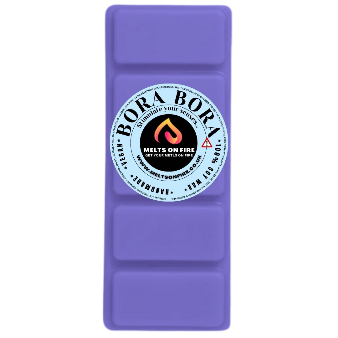 BORA BORA Scented Wax Melts – Large 50g Bars with a Perfume-Inspired, Clean, Fresh, and Fruity Aroma.