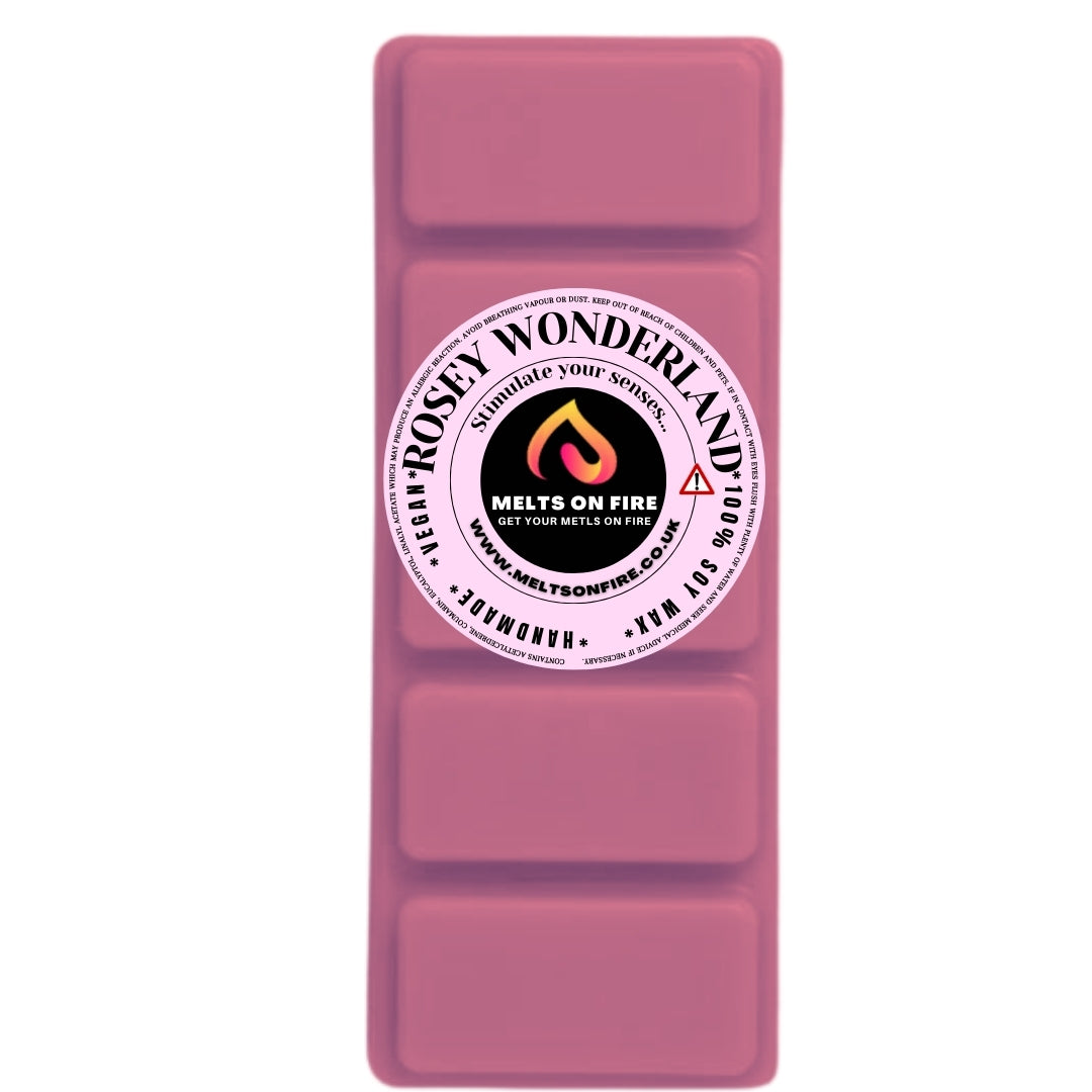 ROSEY WONDERLAND Scented Wax Melts – Large 50g Bars with a Perfume-Inspired, Clean, Fresh, and Fruity Aroma.