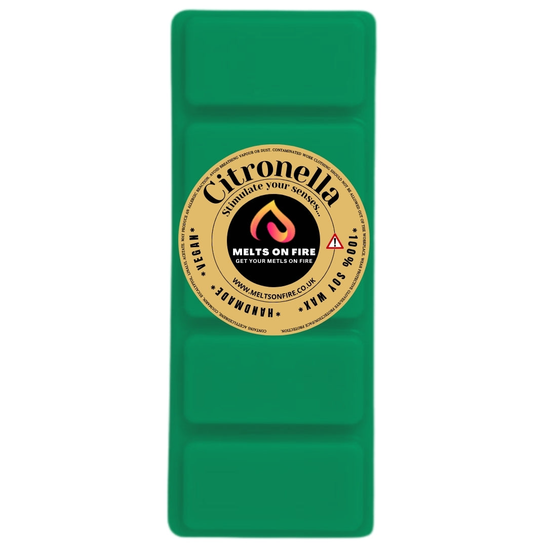 CITRONELLA Scented Wax Melts – Large 50g Bars with a Perfume-Inspired, Clean, Fresh, and Fruity Aroma.