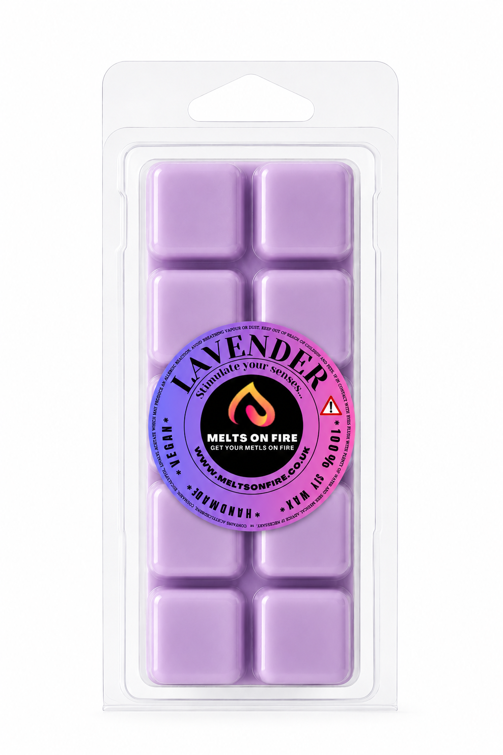 Lavender 10 Block Clamshell Wax Melts, Soy Wax Handmade UK