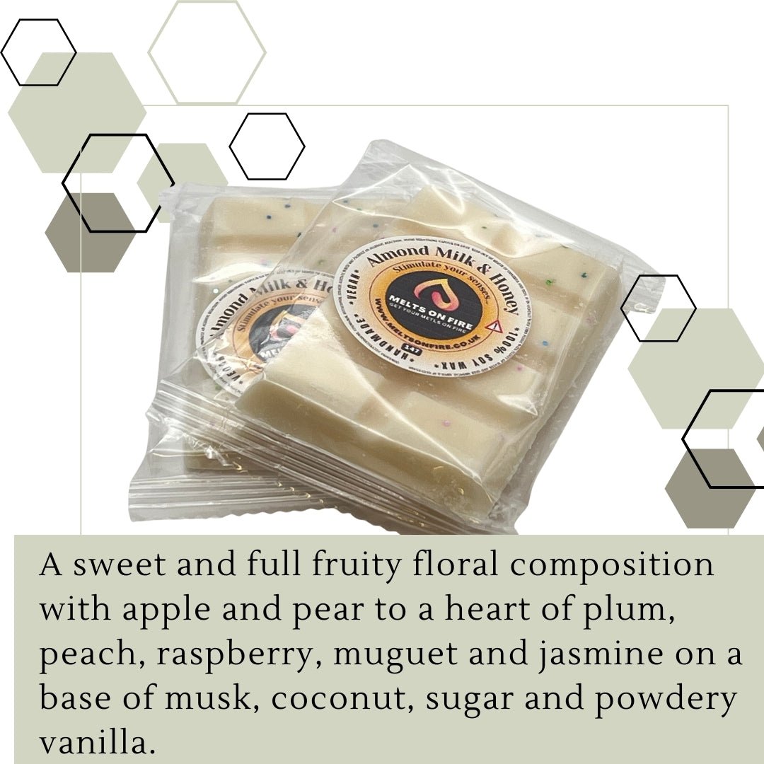 Almond Milk & Honey Wax Melts - Snap Bars - Soy Wax Melts - Meltsonfire