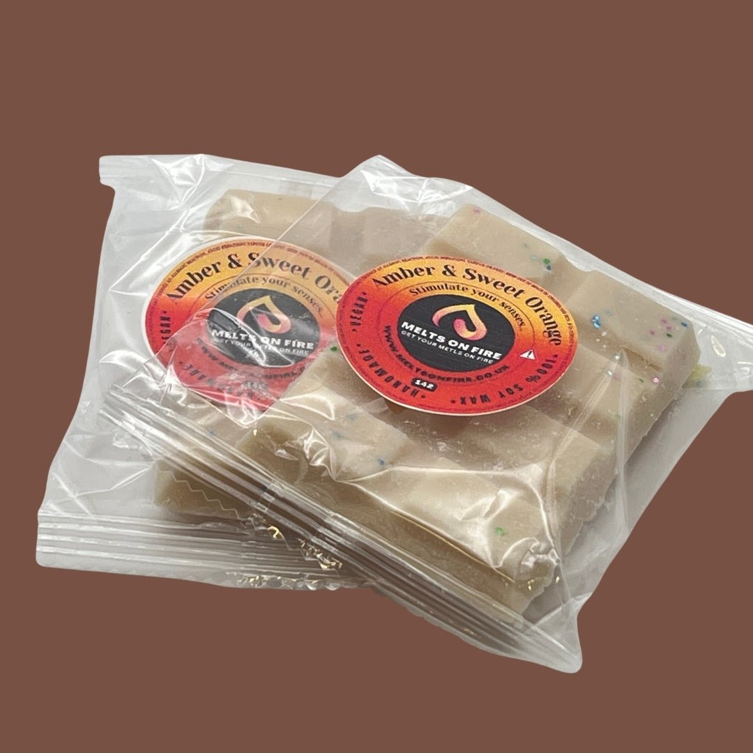 Amber & Sweet Orange Wax Melts - Snap Bars - Soy Wax Melts - Meltsonfire