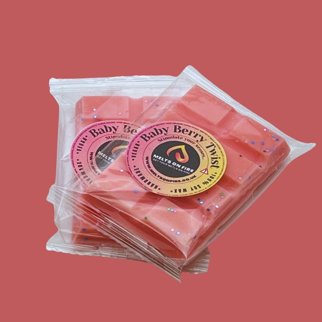 Baby Berry Twist Wax Melts - Soy Wax Melts - 25g - Highly Scented for Oil Burner - Vegan & Cruelty Free - Soy Wax - Home Fragrance - Meltsonfire