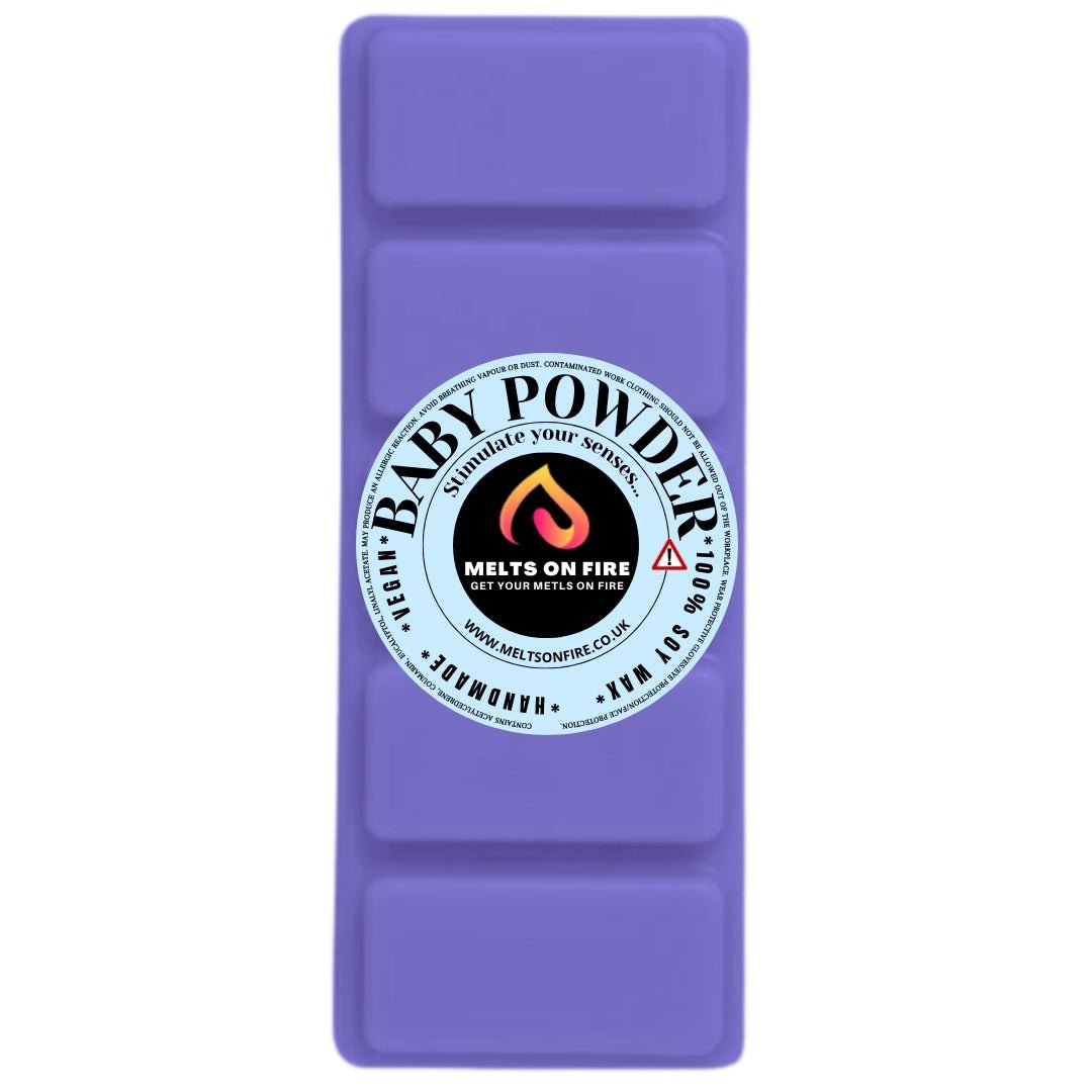 BABY POWDER Scented Wax Melts – Large 50g Bars with a Perfume - Inspired, Clean, Fresh, and Fruity Aroma. - Meltsonfire