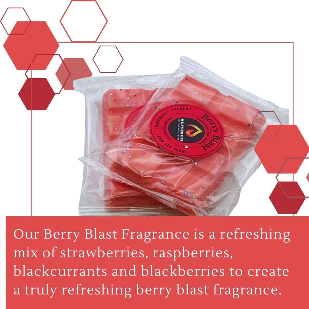 Berry Blast Wax Melts - Soy Wax Melts - 25g - Highly Scented for Oil Burner - Vegan & Cruelty Free - Soy Wax - Home Fragrance - Meltsonfire