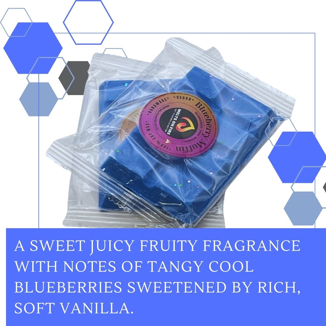 Blueberry Muffin Wax Melts - Soy Wax Melts - 25g - Highly Scented for Oil Burner - Vegan & Cruelty Free - Soy Wax - Home Fragrance - Meltsonfire