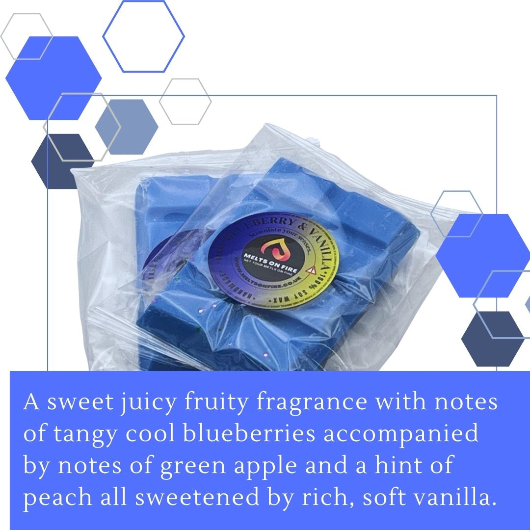 Blueberry & Vanilla Wax Melts - Snap Bars - Soy Wax Melts - Meltsonfire