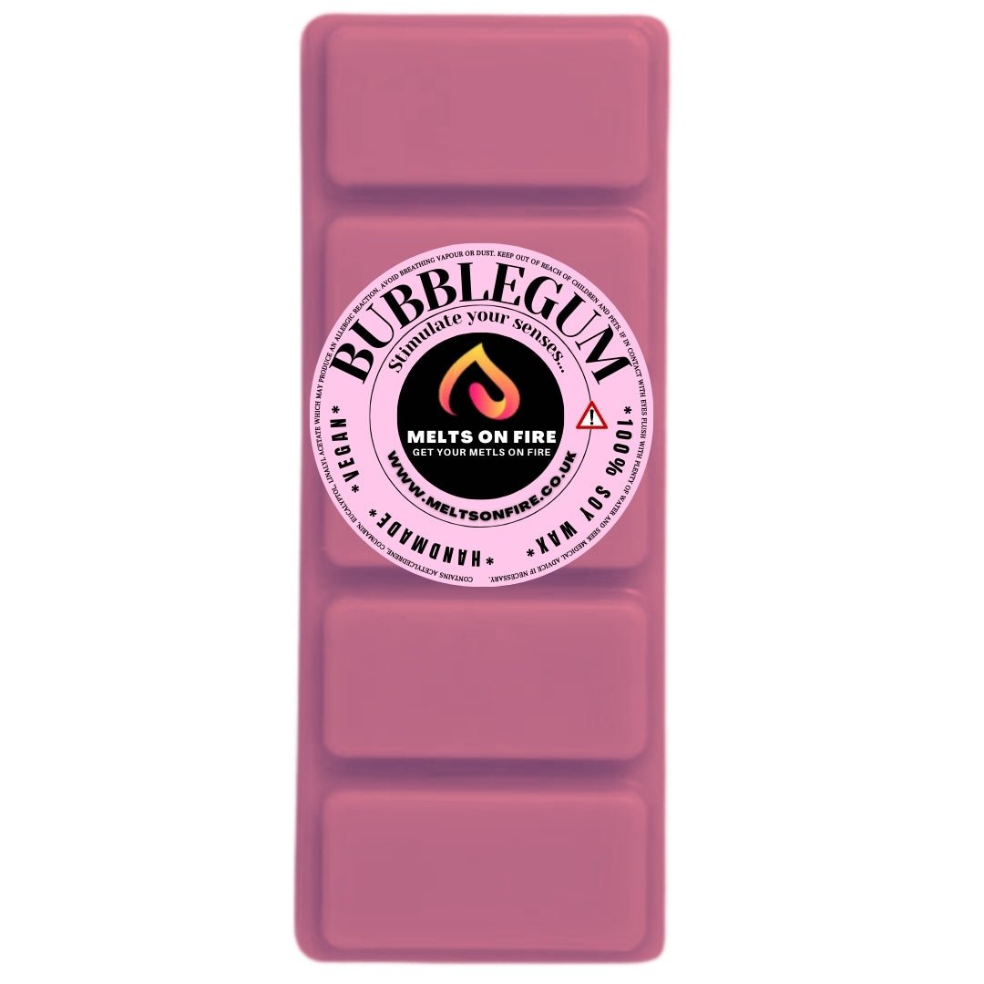 BUBBLE GUM Scented Wax Melts – Large 50g Bars with a Perfume - Inspired, Clean, Fresh, and Fruity Aroma. - Meltsonfire