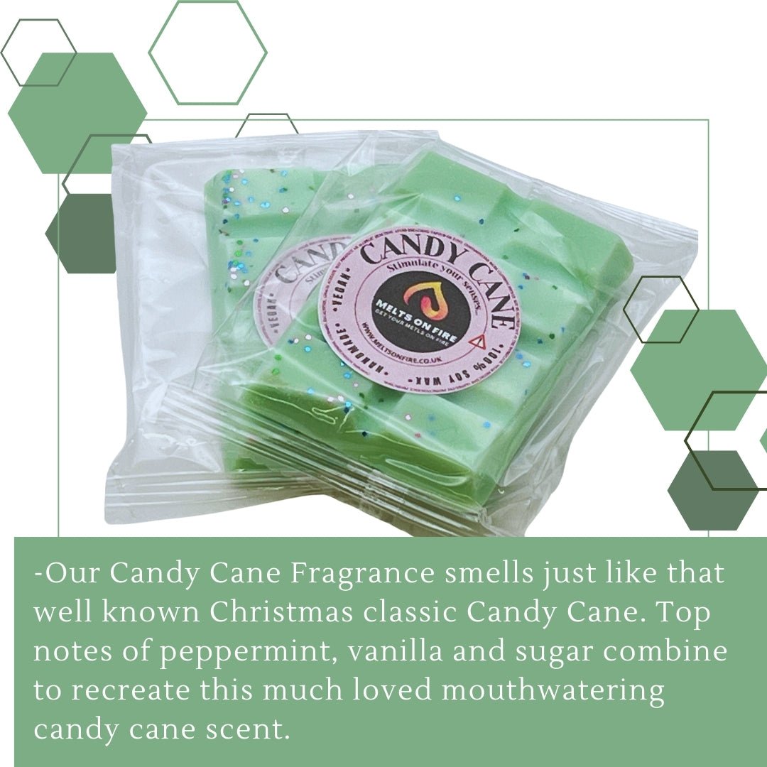 Candy Cane Wax Melts - Snap Bars - Soy Wax Melts - Meltsonfire
