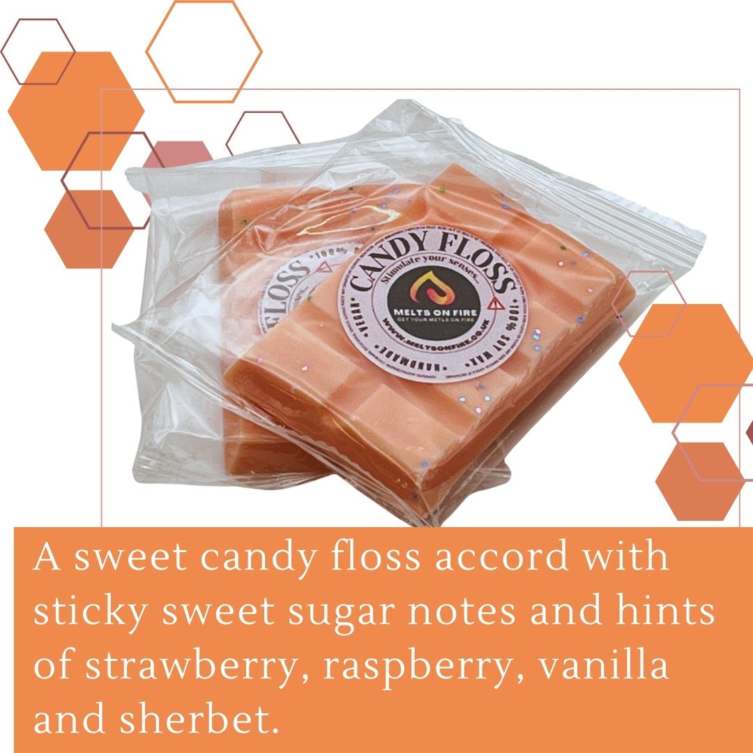 Candy Floss Wax Melts - Snap Bars - Soy Wax Melts - Meltsonfire