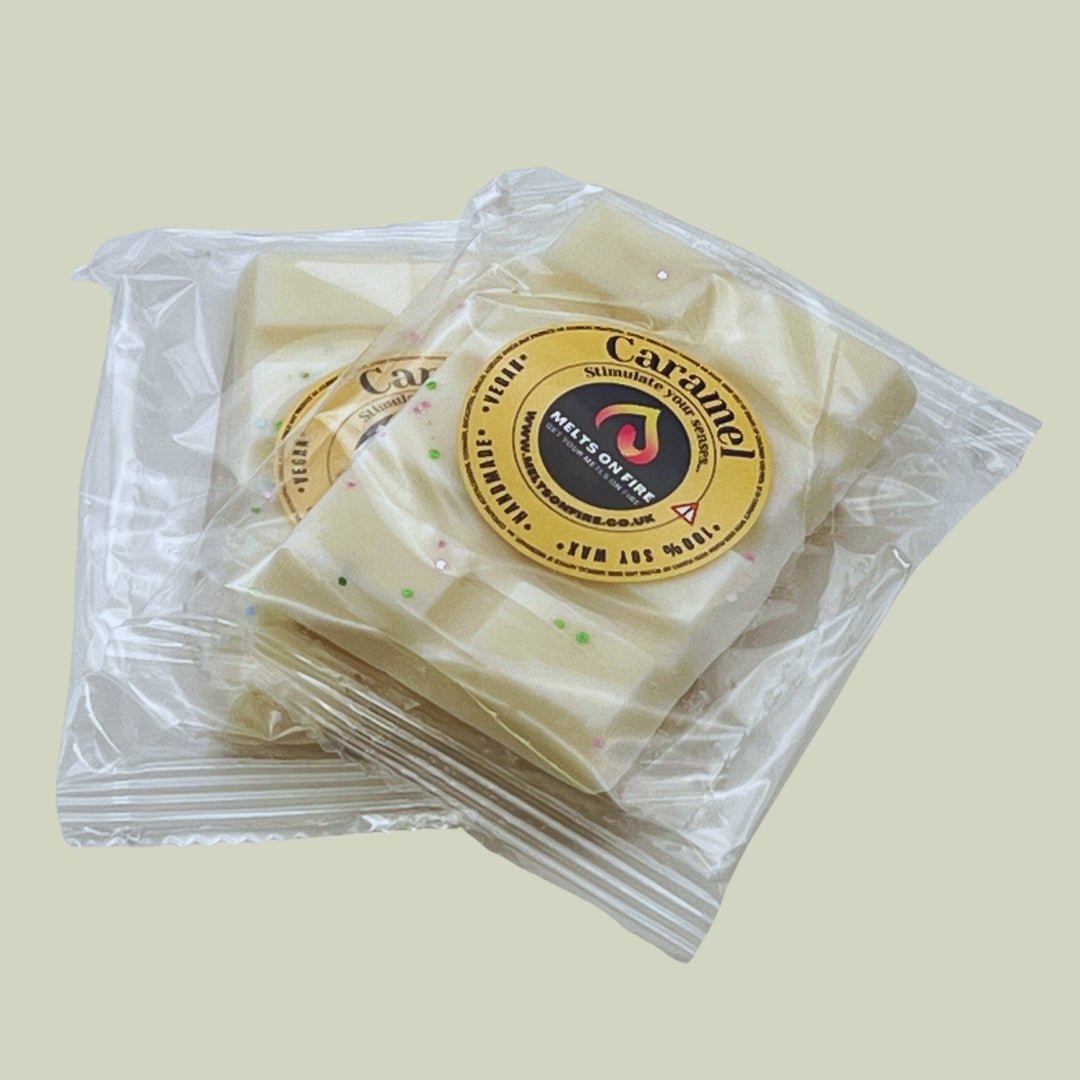 Caramel Wax Melts - Soy Wax Melts - 25g - Highly Scented for Oil Burner - Vegan & Cruelty Free - Soy Wax - Home Fragrance - Meltsonfire