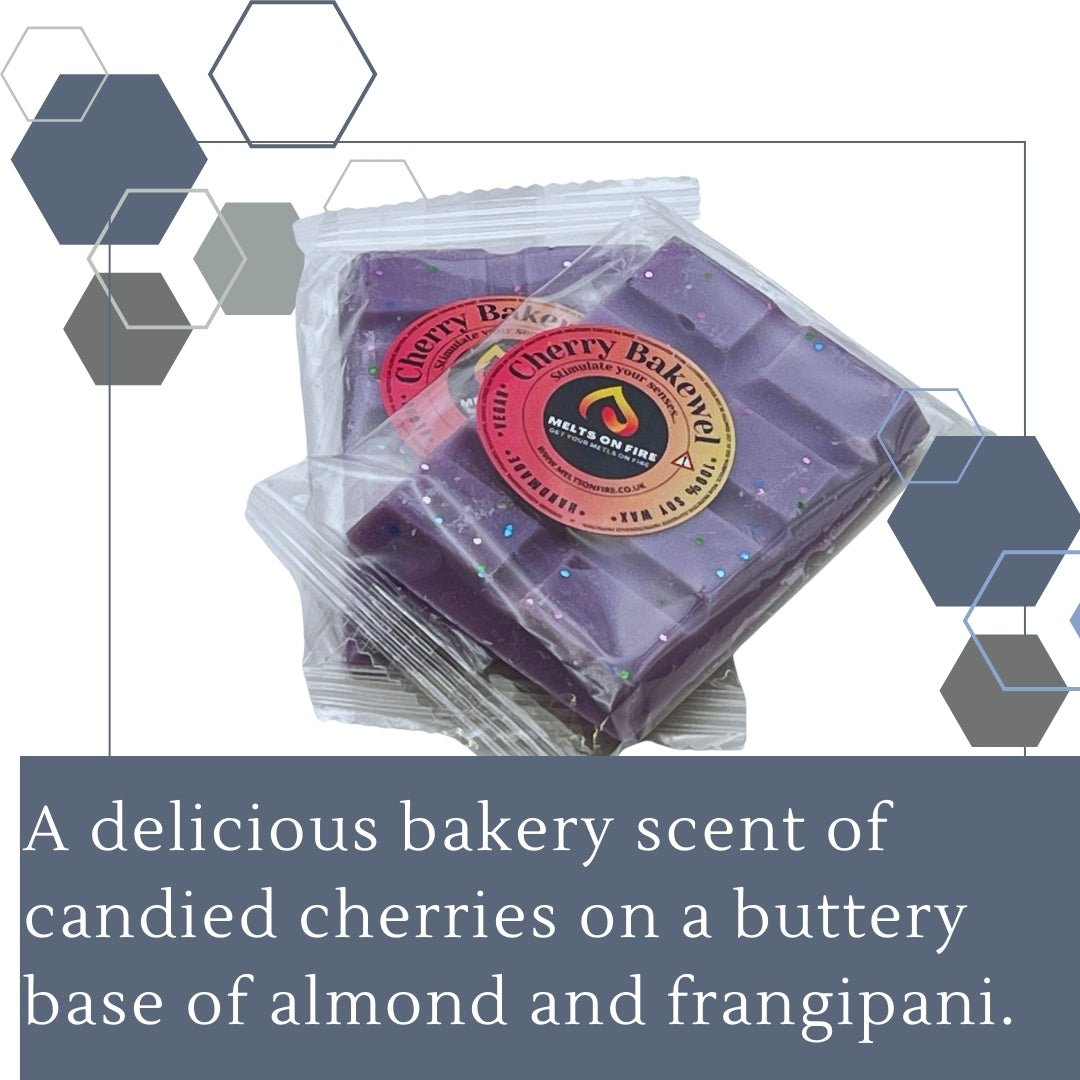 Cherry Bakewel Wax Melts - Soy Wax Melts - 25g - Highly Scented for Oil Burner - Vegan & Cruelty Free - Soy Wax - Home Fragrance - Meltsonfire