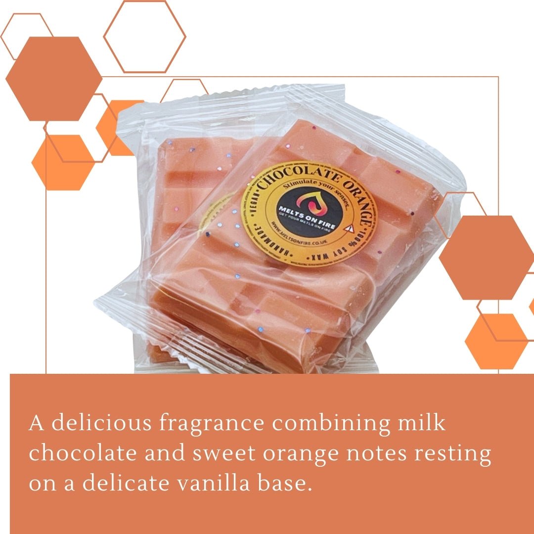 Chocalate Orange Wax Melts - Snap Bars - Soy Wax Melts - Meltsonfire