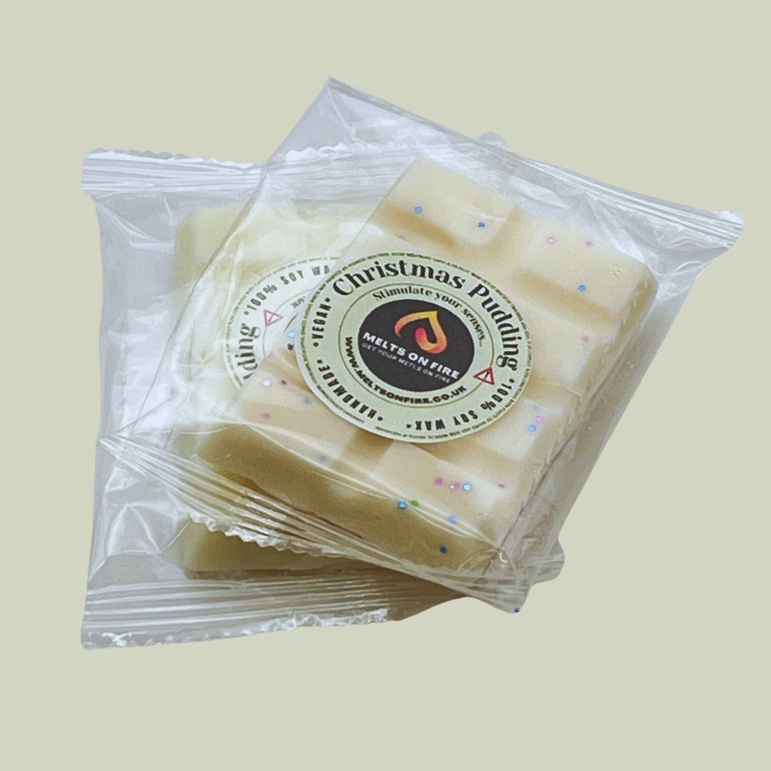 Christmas Pudding Wax Melts - Soy Wax Melts - 25g - Highly Scented for Oil Burner - Vegan & Cruelty Free - Soy Wax - Home Fragrance - Meltsonfire