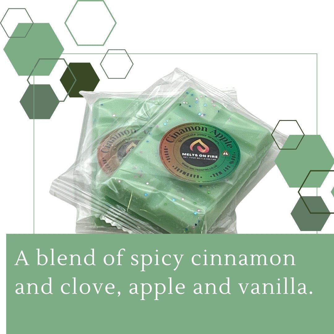 Cinamon Apple Wax Melts - Soy Wax Melts - 25g - Highly Scented for Oil Burner - Vegan & Cruelty Free - Soy Wax - Home Fragrance - Meltsonfire