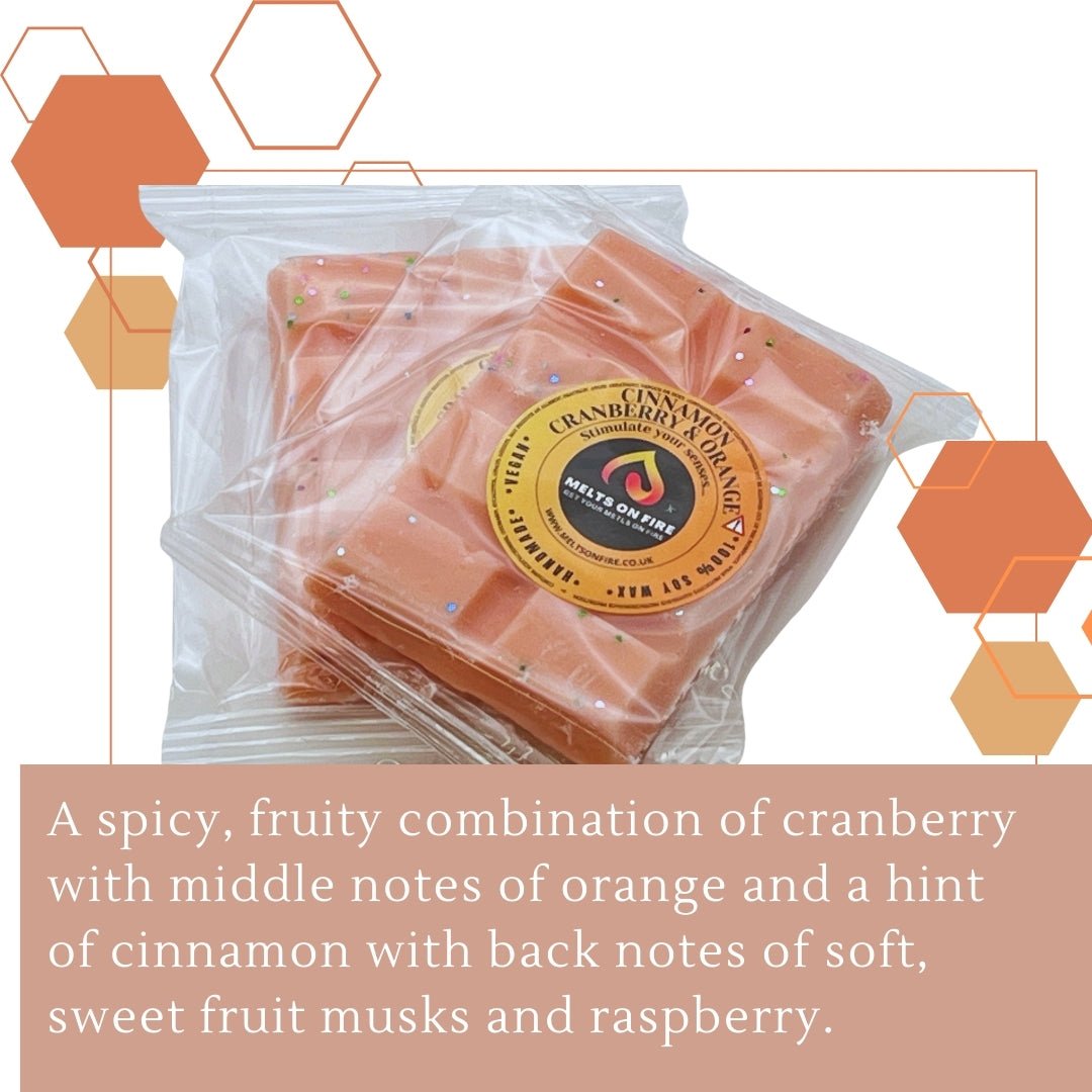 Cinnamon Cran & Orange Wax Melts - Snap Bars - Soy Wax Melts - Meltsonfire