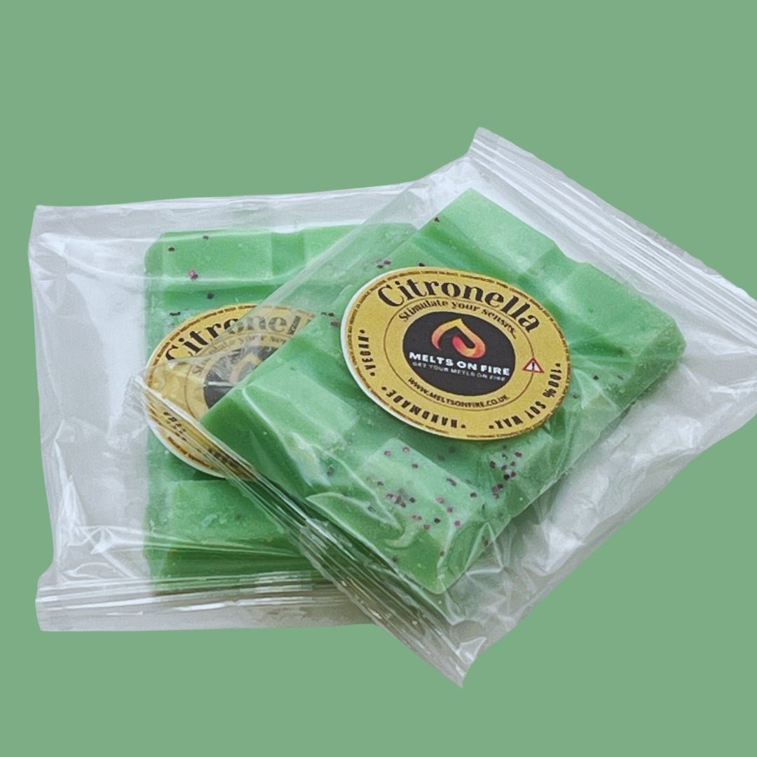Citronella Wax Melts - Soy Wax Melts - 25g - Highly Scented for Oil Burner - Vegan & Cruelty Free - Soy Wax - Home Fragrance - Meltsonfire