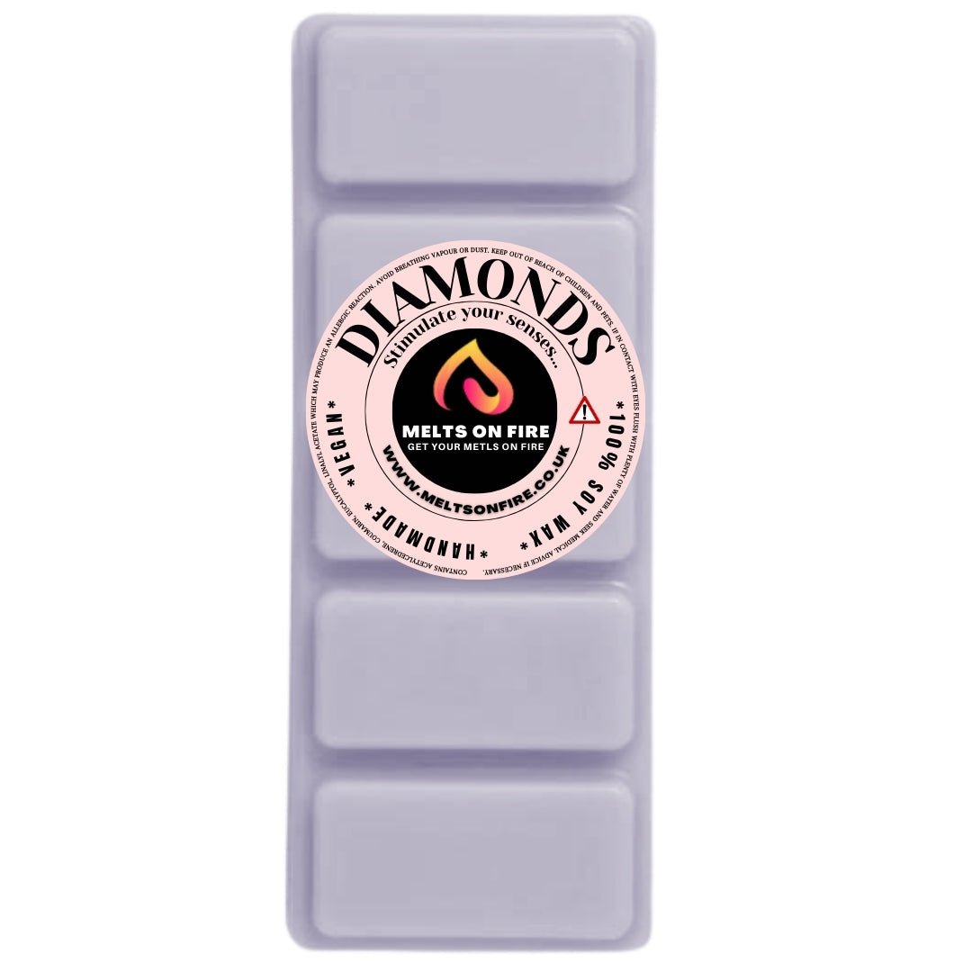 DIAMONDS Scented Wax Melts – Large 50g Bars with a Perfume - Inspired, Clean, Fresh, and Fruity Aroma. - Meltsonfire