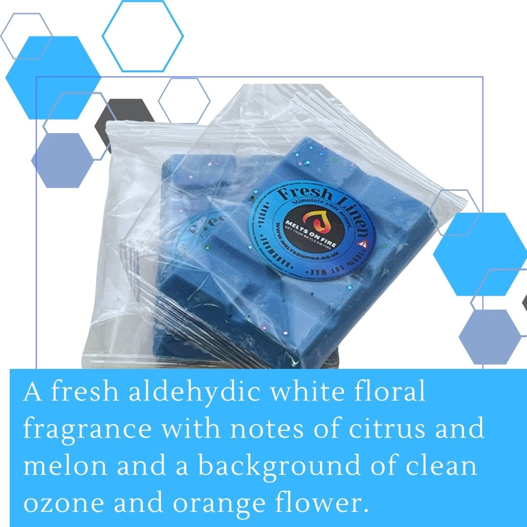Fresh Linen Wax Melts - Snap Bars - Soy Wax Melts - Meltsonfire