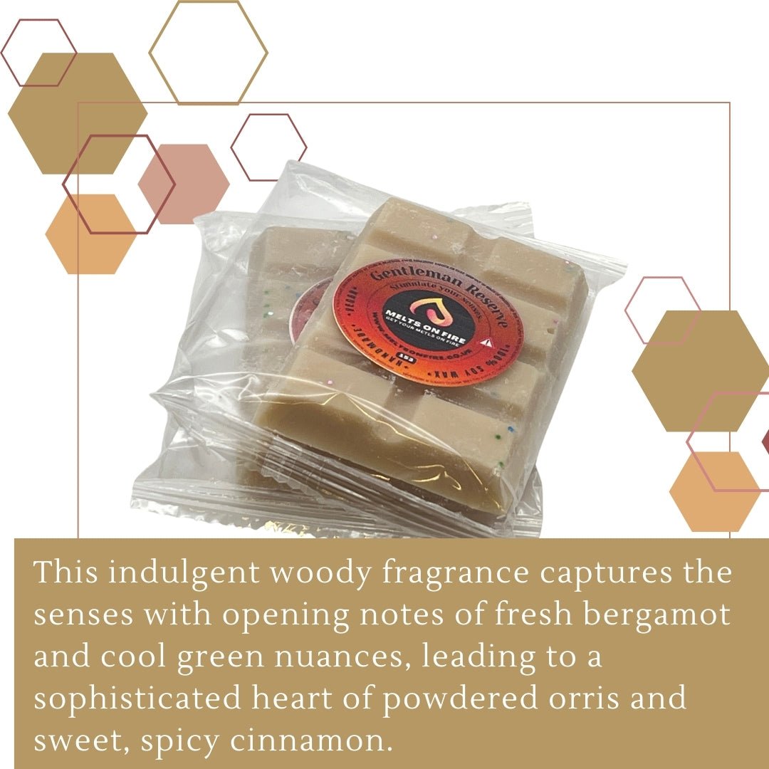 Gent's Reserve Wax Melts - Snap Bars - Soy Wax Melts - Meltsonfire