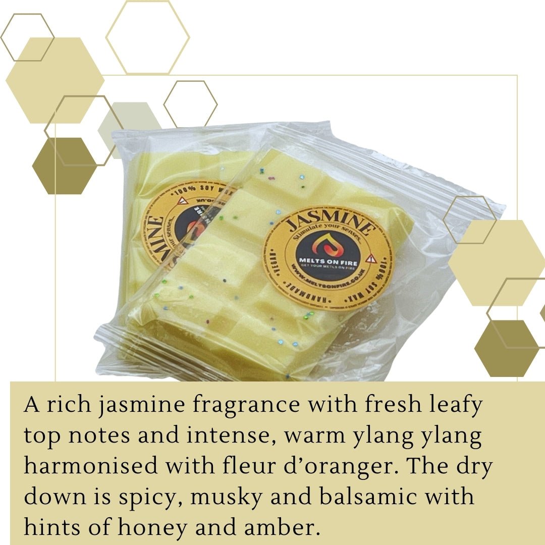 Jasmine Wax Melts - Snap Bars - Soy Wax Melts - Meltsonfire