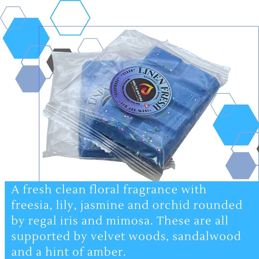 Linen Fresh Wax Melts - Snap Bars - Soy Wax Melts - Meltsonfire