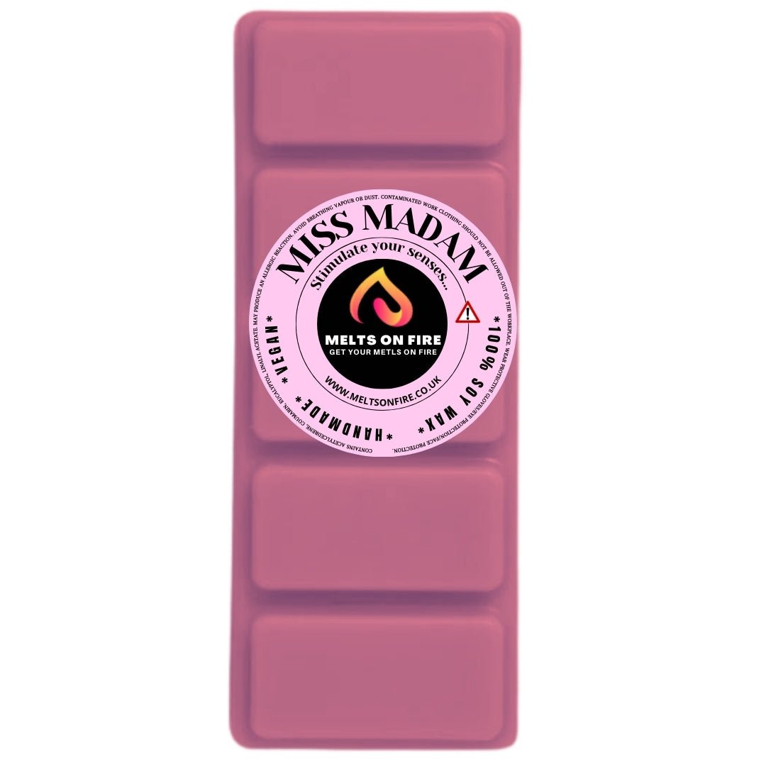 MISS MADAME Scented Wax Melts – Large 50g Bars with a Perfume - Inspired, Clean, Fresh, and Fruity Aroma. - Meltsonfire