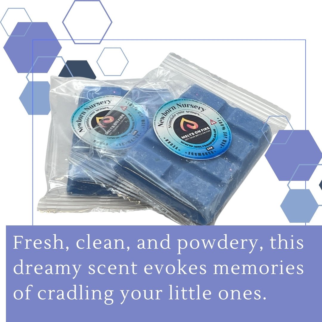Newborn Nursery Wax Melts - Snap Bars - Soy Wax Melts - Meltsonfire