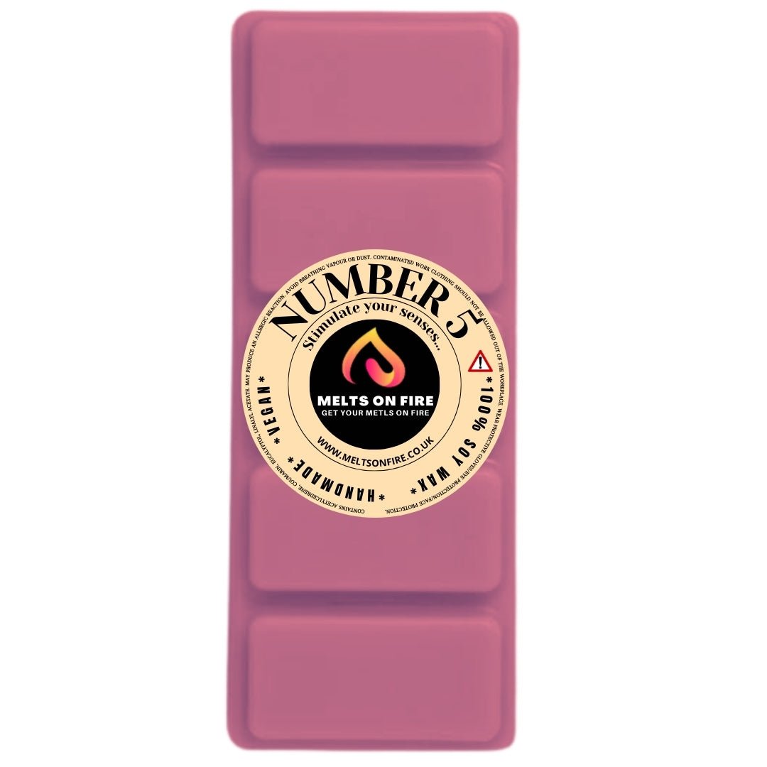 NUMBER 5 Scented Wax Melts – Large 50g Bars with a Perfume - Inspired, Clean, Fresh, and Fruity Aroma. - Meltsonfire