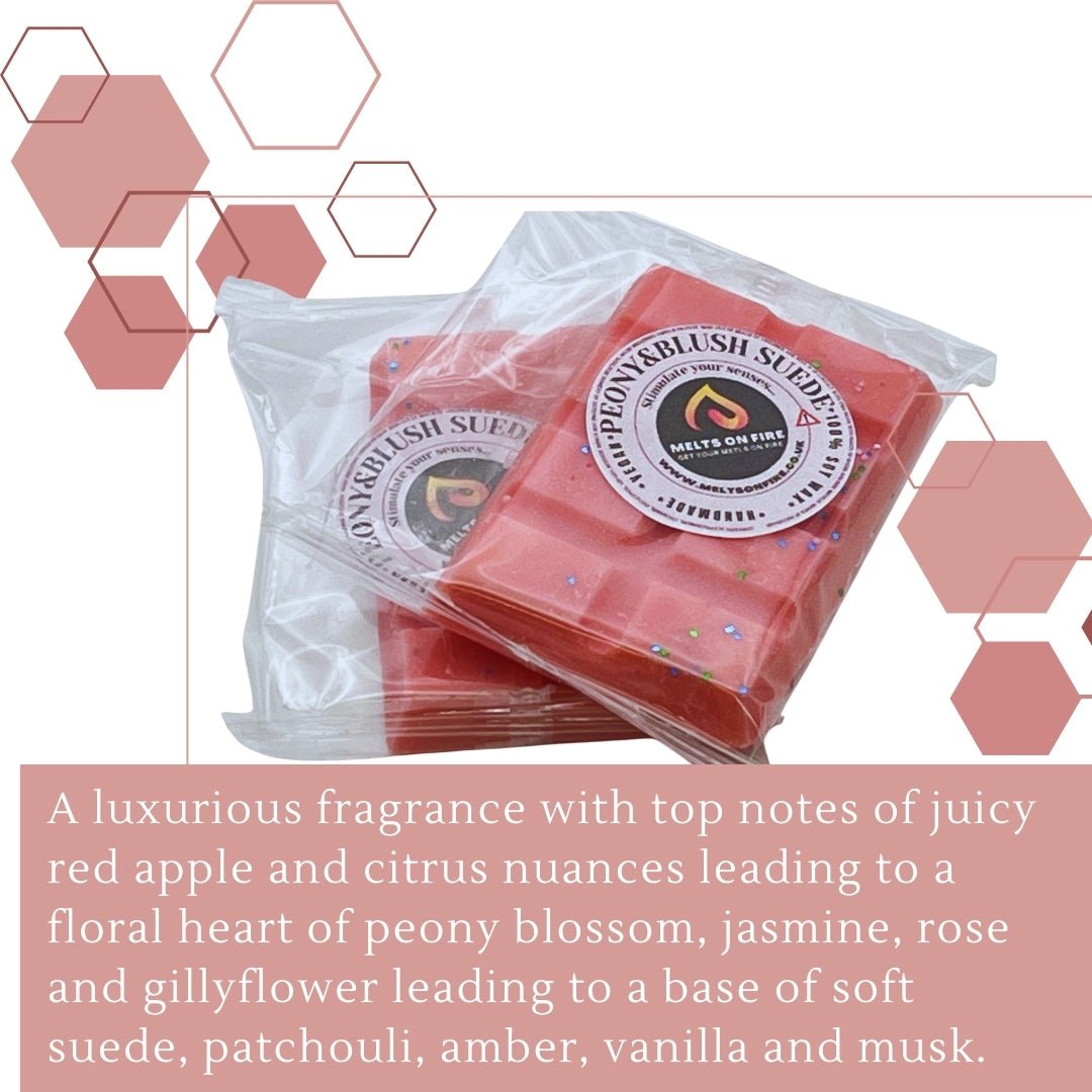 Peony & Blush Wax Melts - Snap Bars - Soy Wax Melts - Meltsonfire