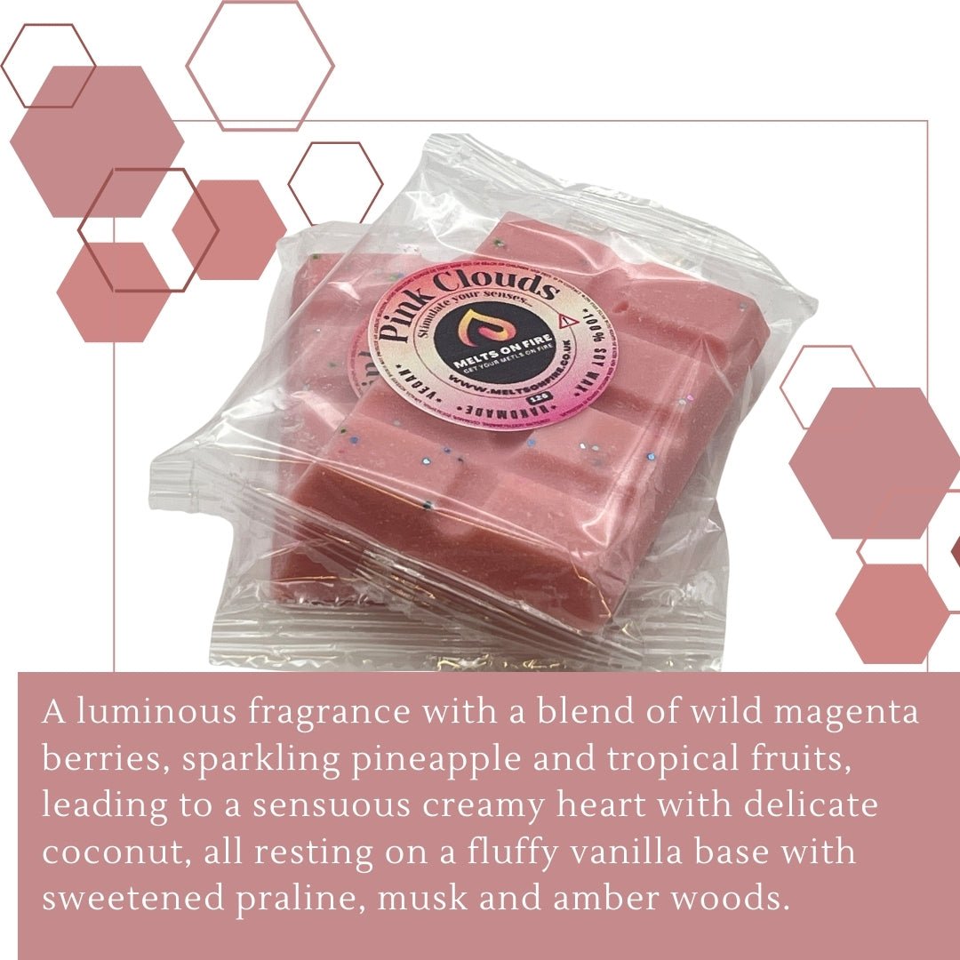 Pink Clouds Wax Melts - Snap Bars - Soy Wax Melts - Meltsonfire