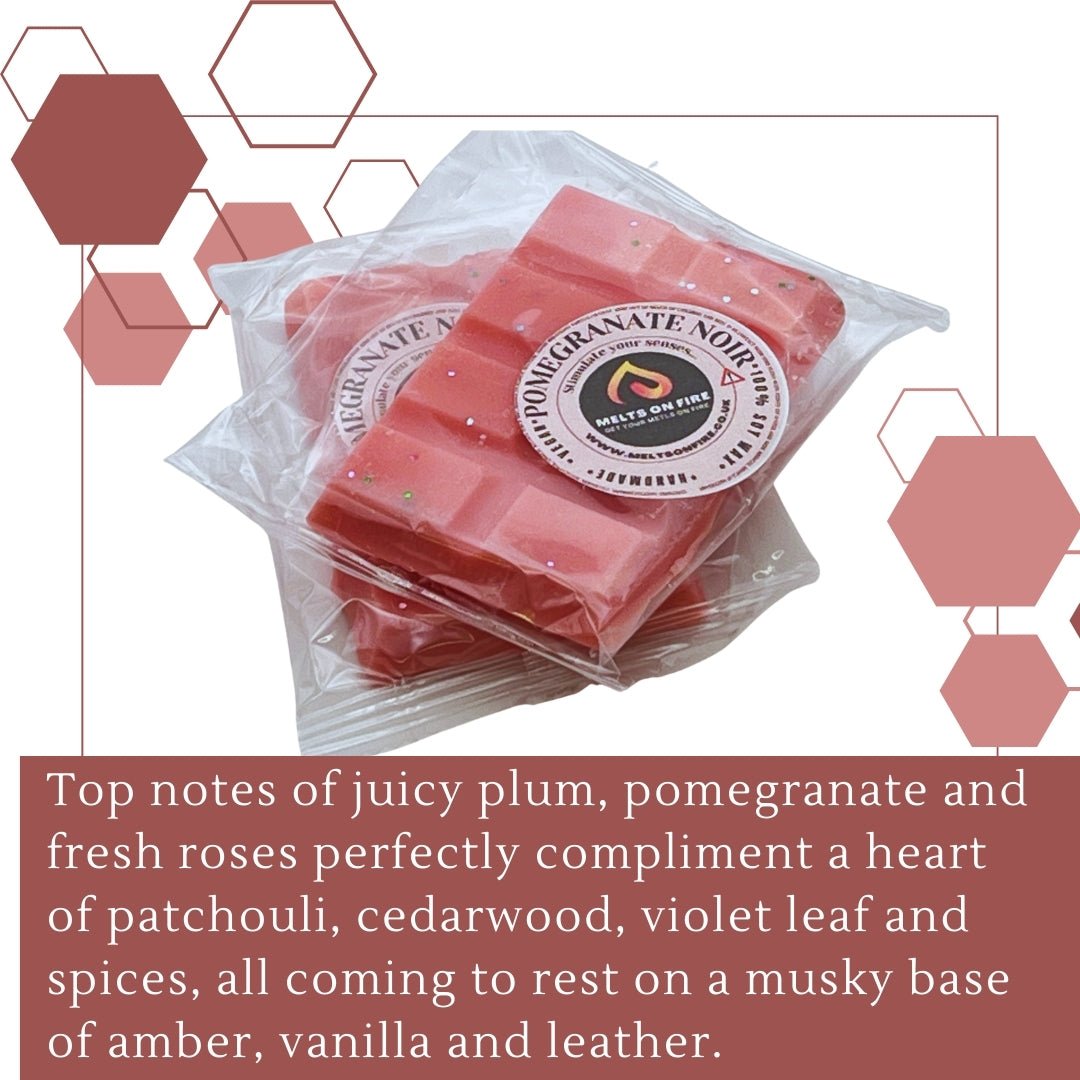 POMEGRA Noir Wax Melts - Snap Bars - Soy Wax Melts - Meltsonfire