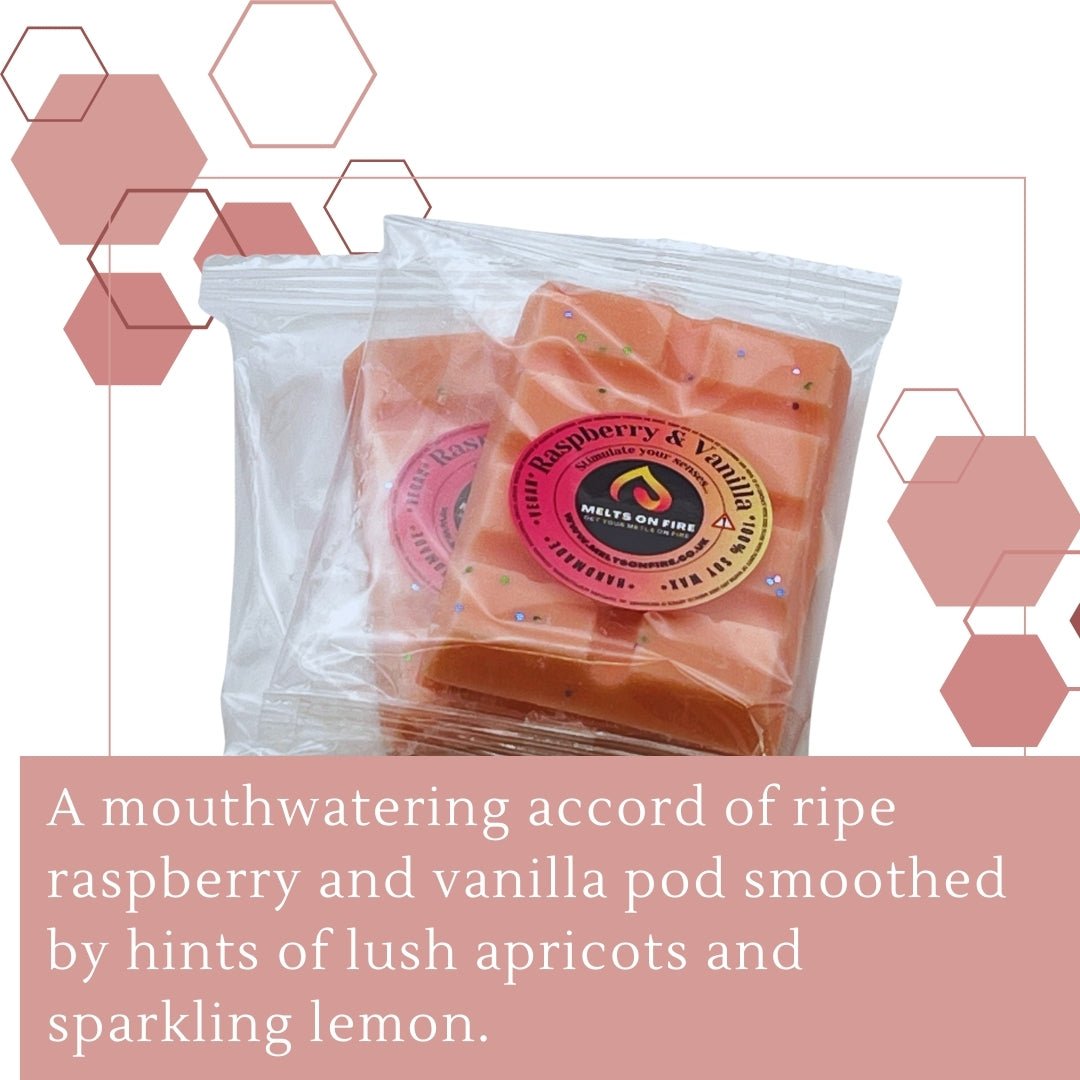 Raspberry & Vanilla Wax Melts - Soy Wax Melts - 25g - Highly Scented for Oil Burner - Vegan & Cruelty Free - Soy Wax - Home Fragrance - Meltsonfire