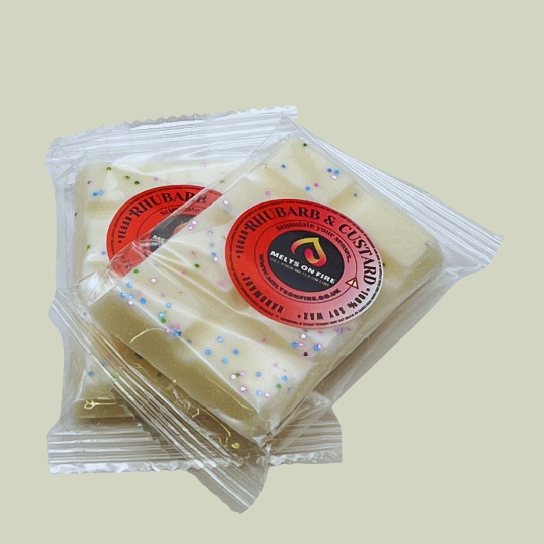 Rhubarb & Custard Wax Melts - Snap Bars - Soy Wax Melts - Meltsonfire