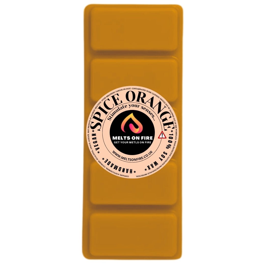 SPICE ORANGE Scented Wax Melts – Large 50g Bars with a Perfume - Inspired, Clean, Fresh, and Fruity Aroma. - Meltsonfire