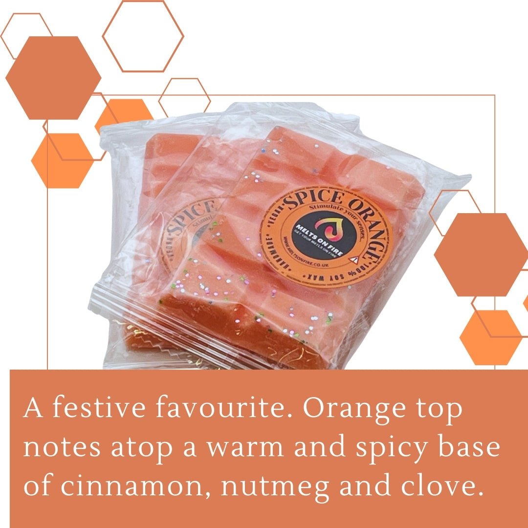 Spice Orange Wax Melts - Snap Bars - Soy Wax Melts - Meltsonfire