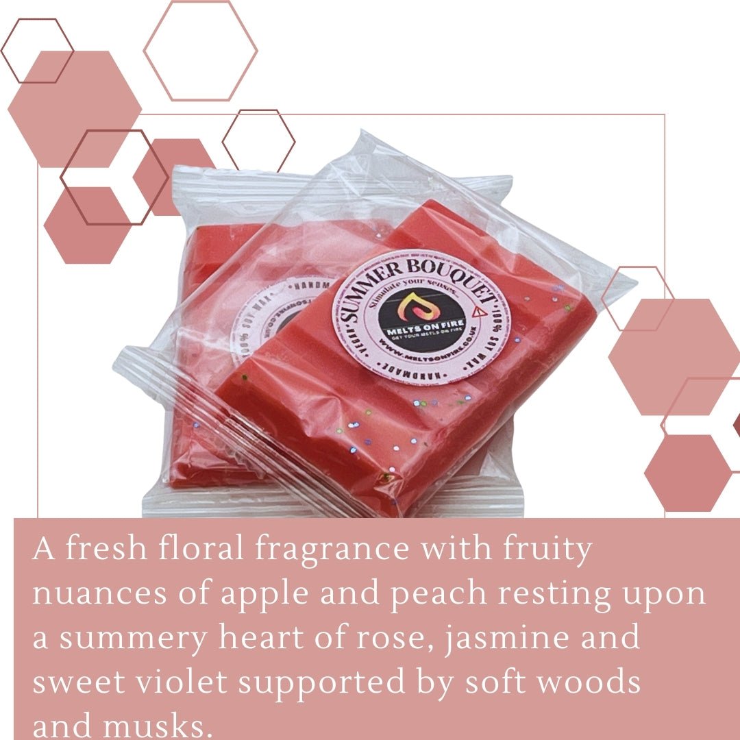 Summer Bouquet Wax Melts - Snap Bars - Soy Wax Melts - Meltsonfire
