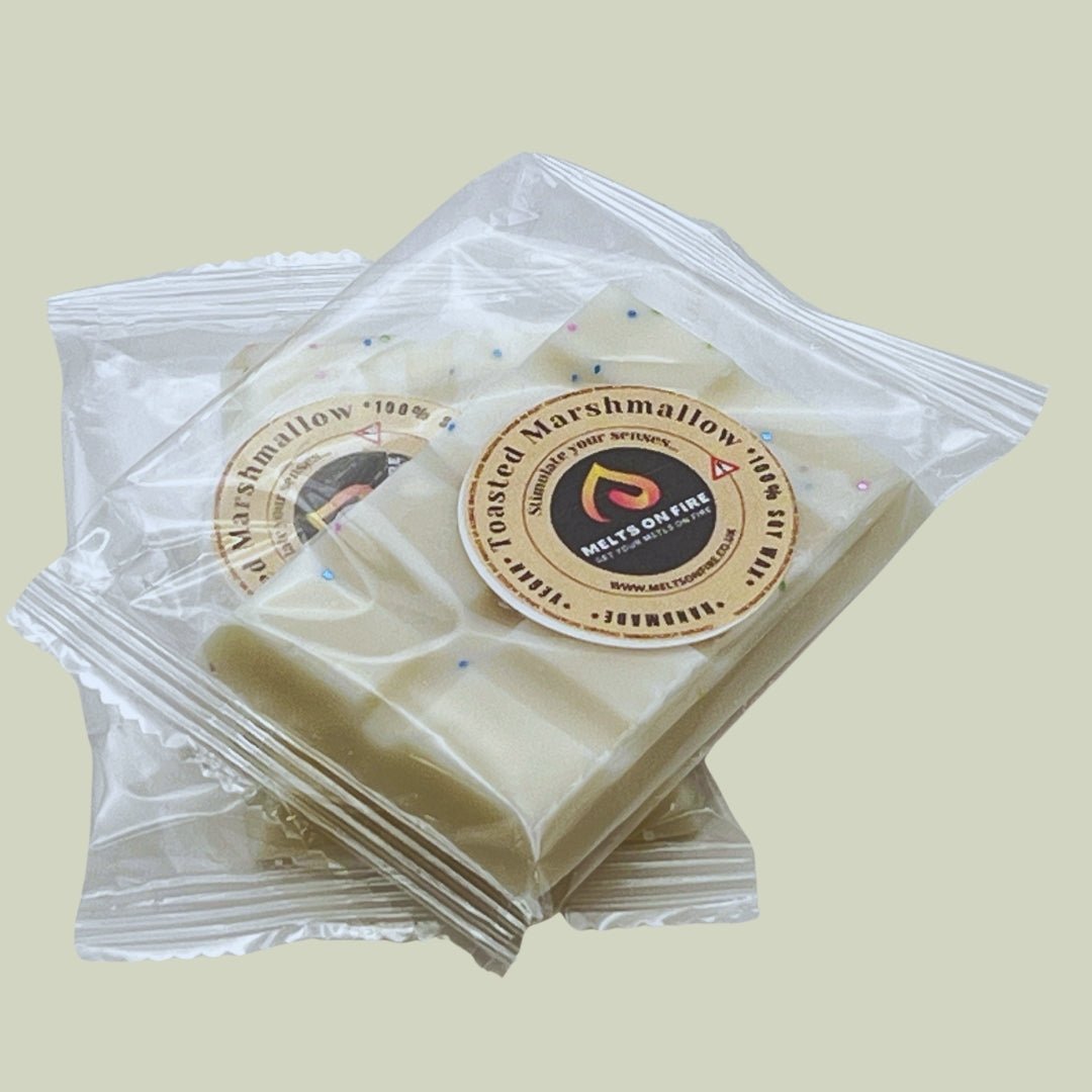 Toasted Marshmallow Wax Melts - Soy Wax Melts - 25g - Highly Scented for Oil Burner - Vegan & Cruelty Free - Soy Wax - Home Fragrance - Meltsonfire