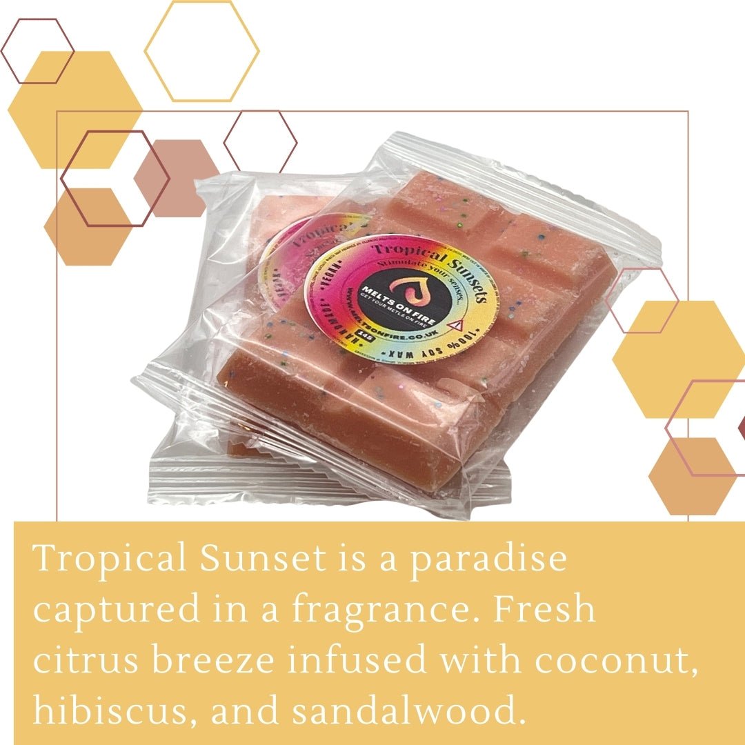Tropical Sunsets Wax Melts - Snap Bars - Soy Wax Melts - Meltsonfire