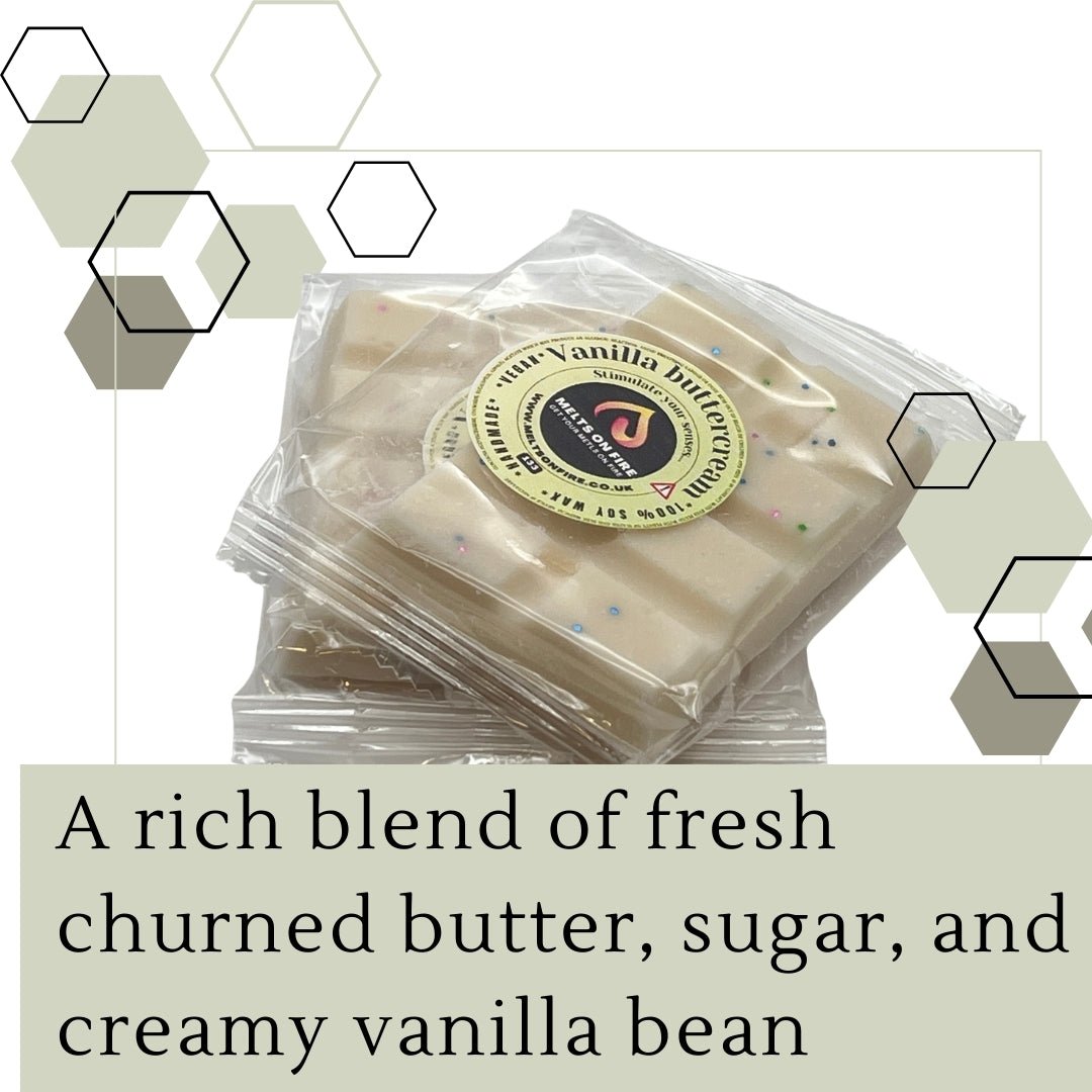 Vanilla Buttercream Wax Melts - Snap Bars - Soy Wax Melts - Meltsonfire