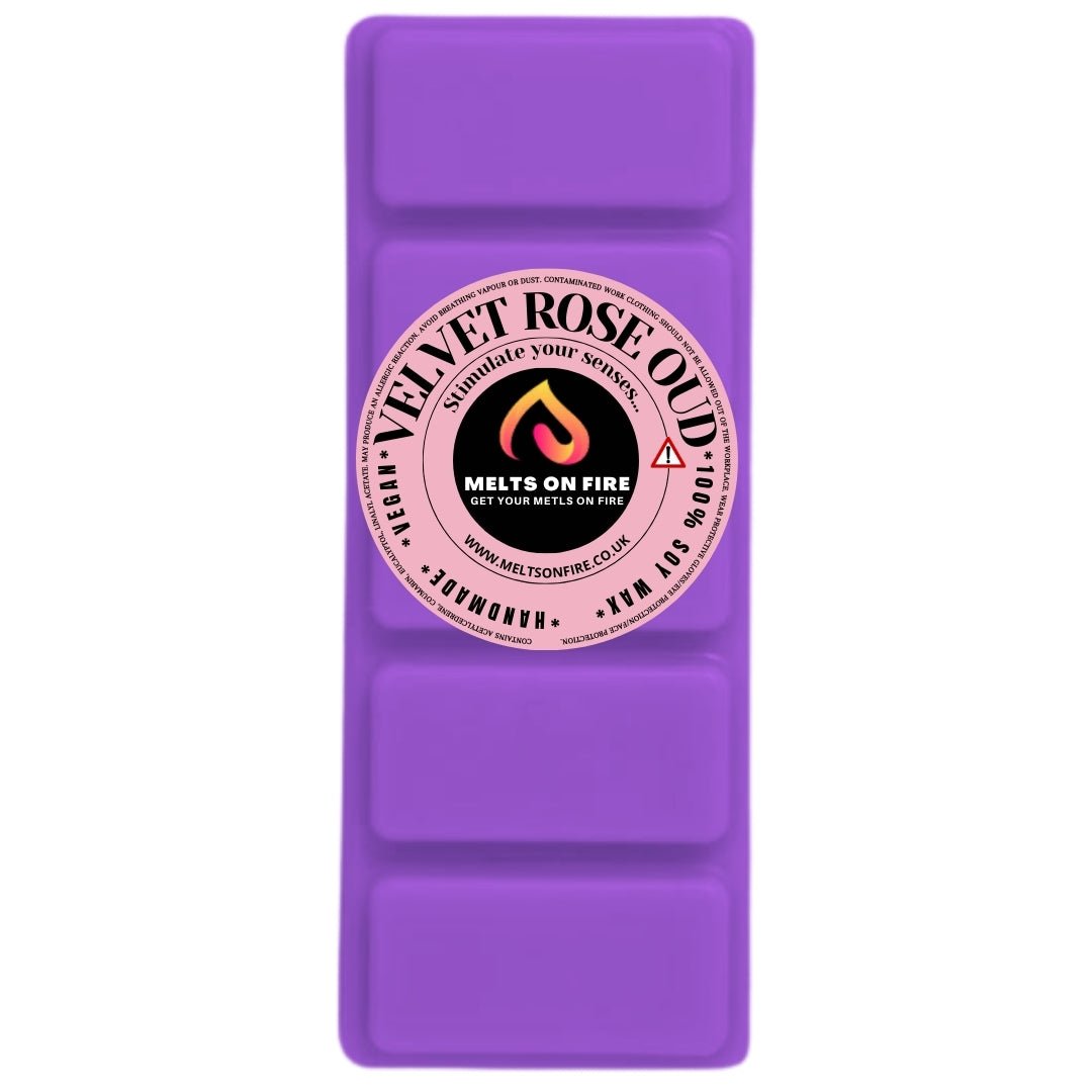 VELVET ROSE & OUD Scented Wax Melts – Large 50g Bars with a Perfume - Inspired, Clean, Fresh, and Fruity Aroma. - Meltsonfire
