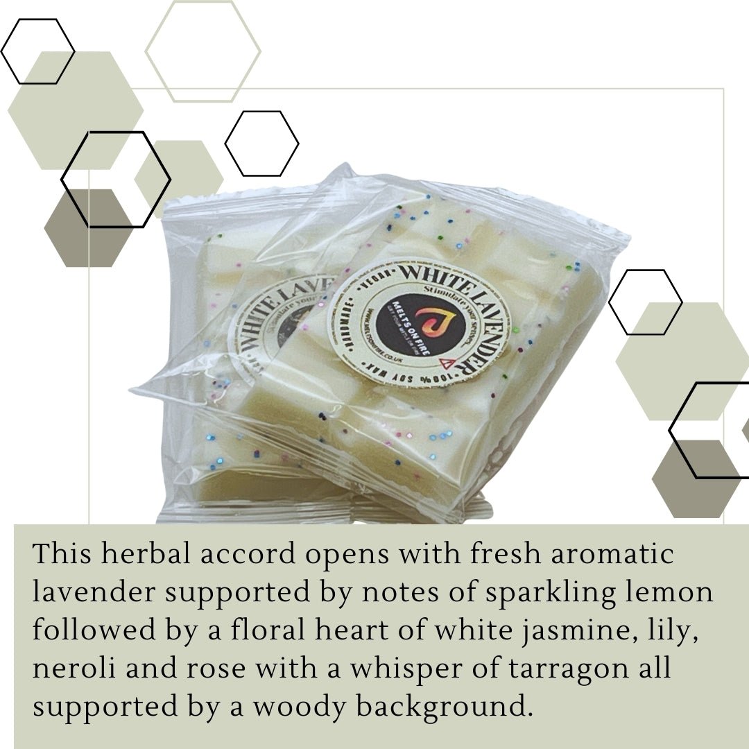White Levender Wax Melts - Snap Bars - Soy Wax Melts - Meltsonfire