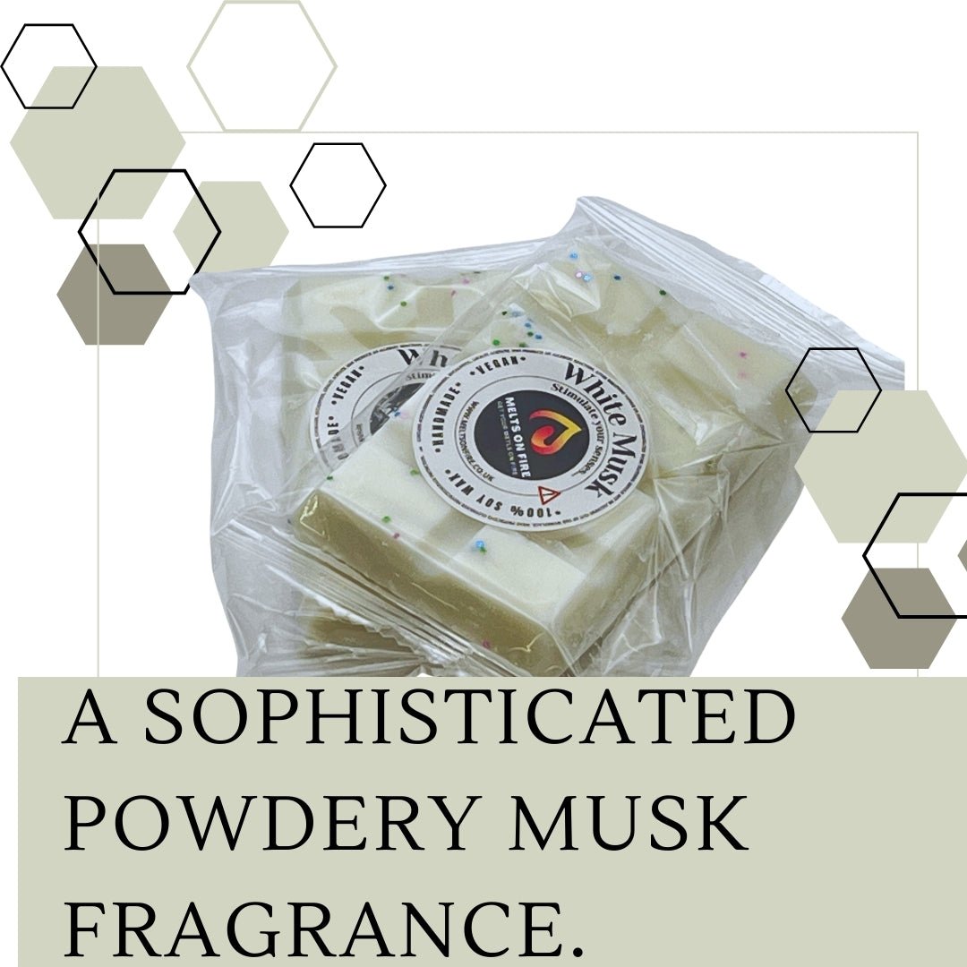 White Musk Wax Melts - Soy Wax Melts - 25g - Highly Scented for Oil Burner - Vegan & Cruelty Free - Soy Wax - Home Fragrance - Meltsonfire