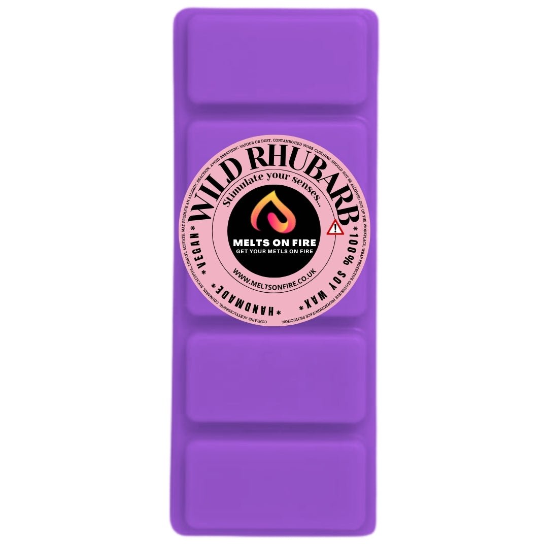 WILD RHUBARB Scented Wax Melts – Large 50g Bars with a Perfume - Inspired, Clean, Fresh, and Fruity Aroma. - Meltsonfire