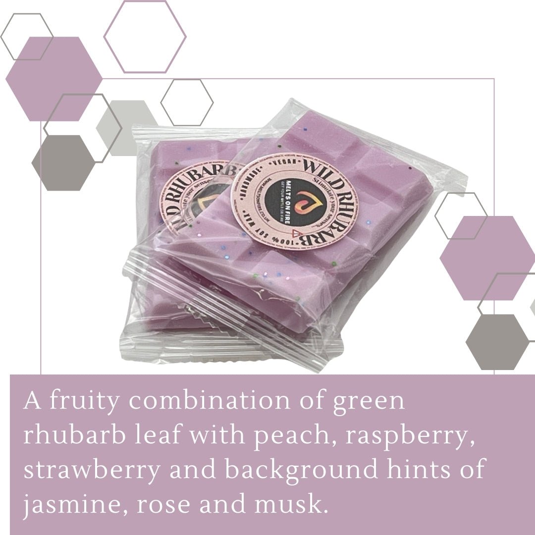 Wild Rhubarb Wax Melts - Snap Bars - Soy Wax Melts - Meltsonfire