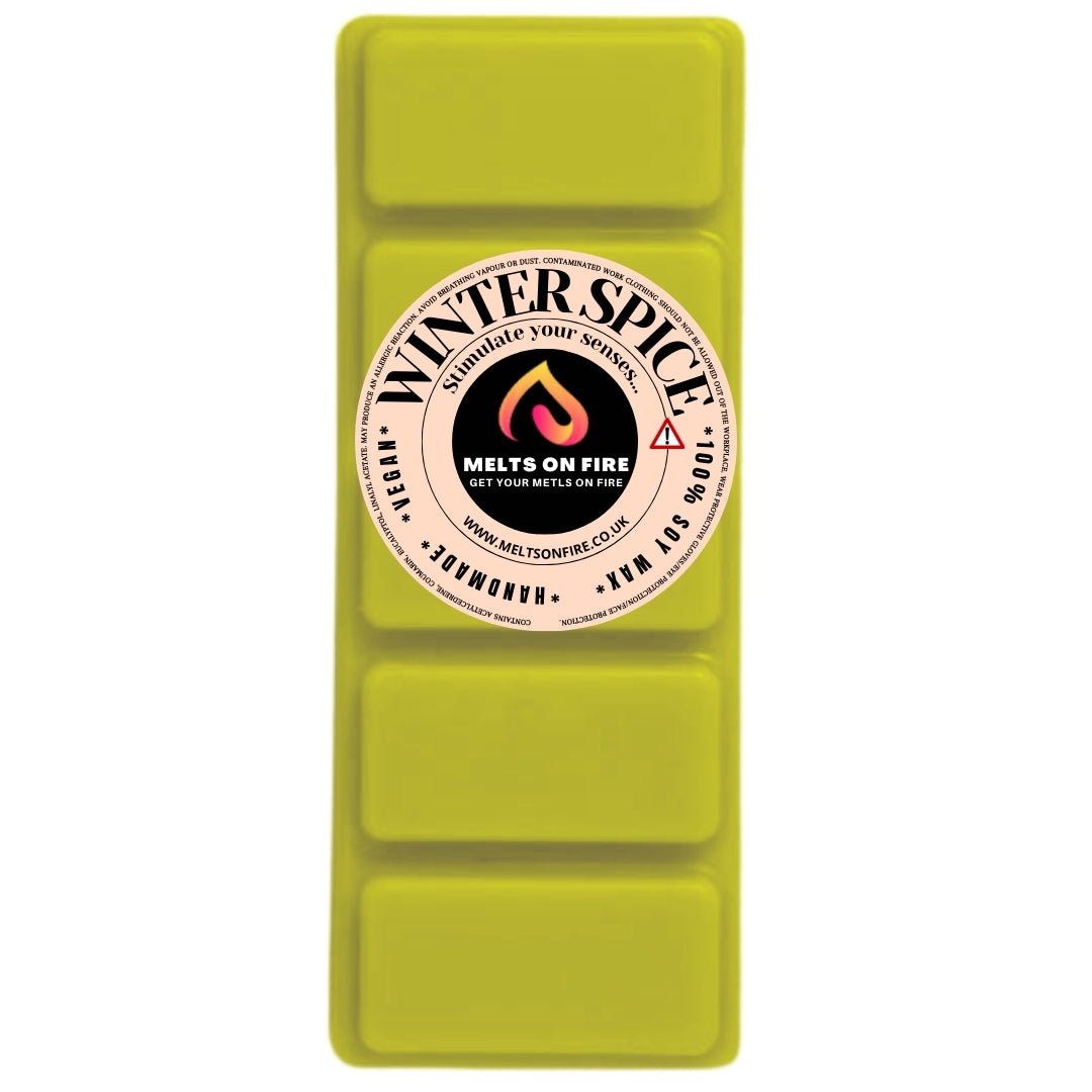 WINTER SPICE Scented Wax Melts – Large 50g Bars with a Perfume - Inspired, Clean, Fresh, and Fruity Aroma. - Meltsonfire