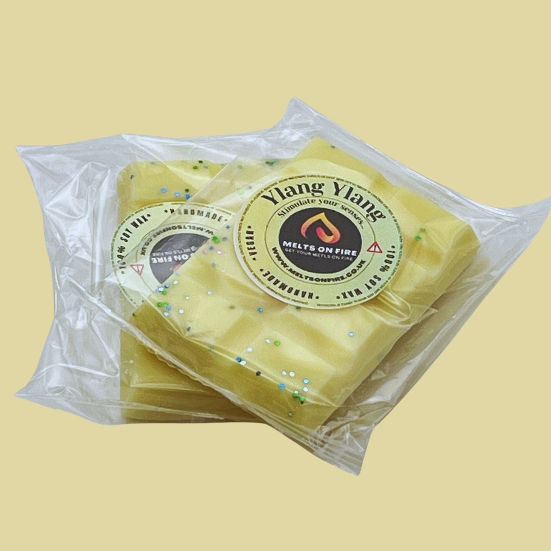 Ylang Ylang Wax Melts - Soy Wax Melts - 25g - Highly Scented for Oil Burner - Vegan & Cruelty Free - Soy Wax - Home Fragrance - Meltsonfire