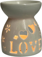 Load image into Gallery viewer, Wax Melt White Burner - Love Pattern, Aroma Ceramic Burners Wax Warmer Aromatherapy Home Diffuser Scented Candle Tarts Holder Decor - Meltsonfire