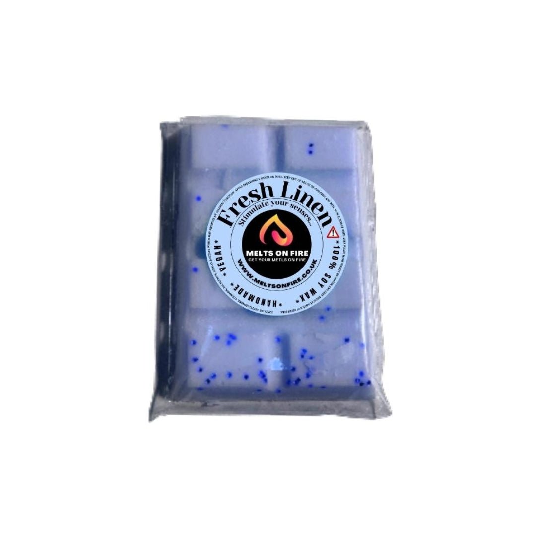 Wax Melts – 4 X Snap Bars - (Baby Powder,Candy Cane,Dream Unstoppable,Fresh Linen) – Scented Soy Wax Melts Vegan - Meltsonfire